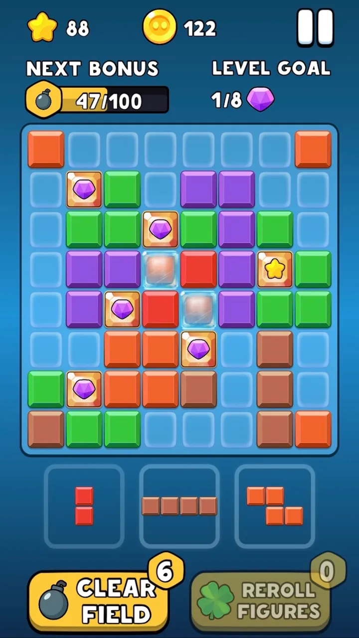 無限ブロックブラストゲーム画面