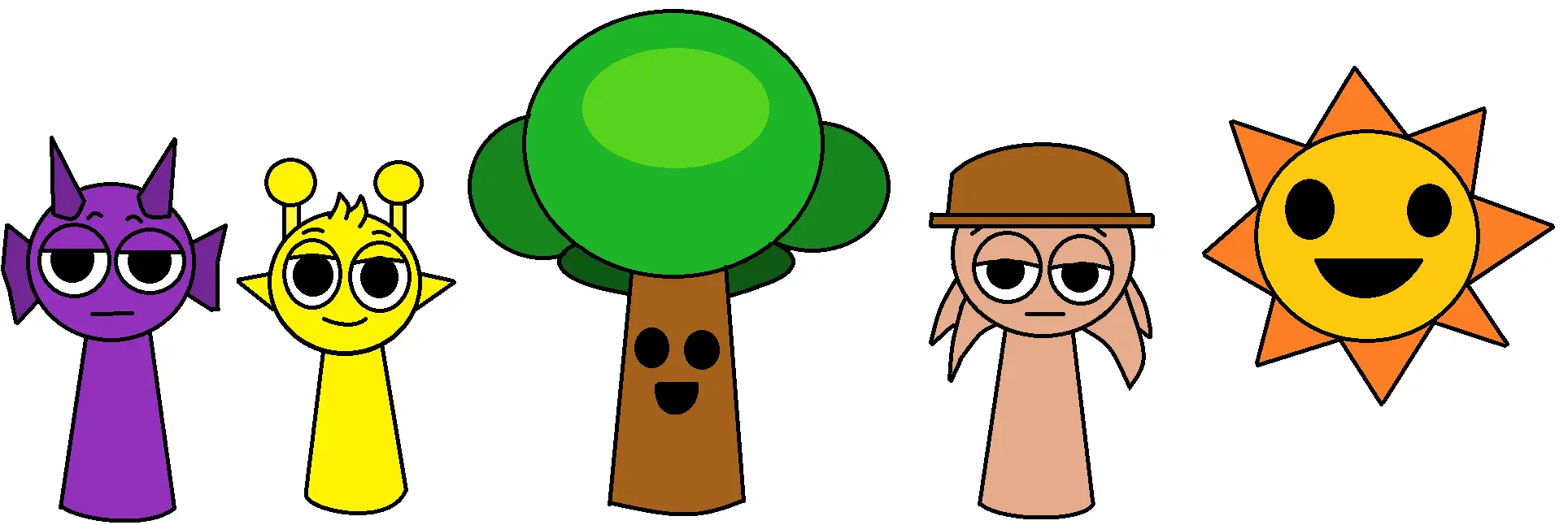 メロディキャラの集合イラスト